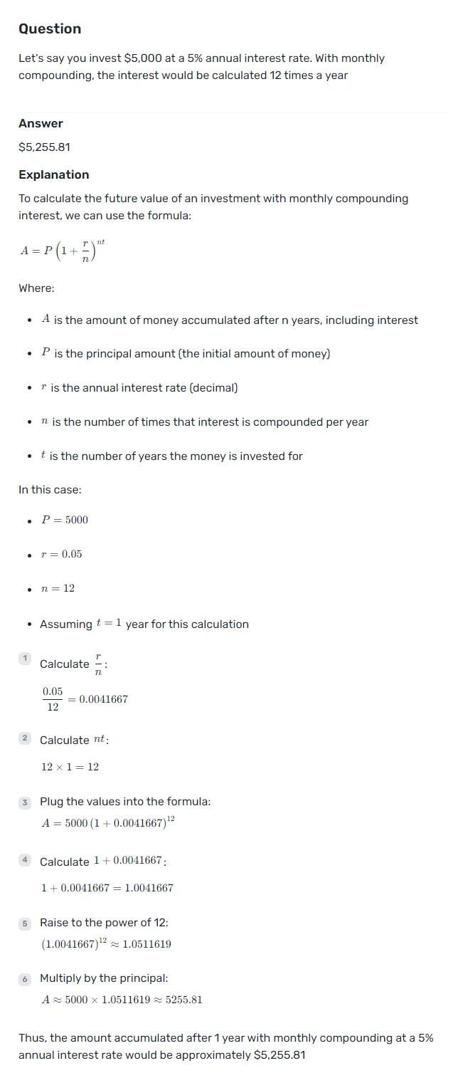 Infographic Monthly Compounding Example