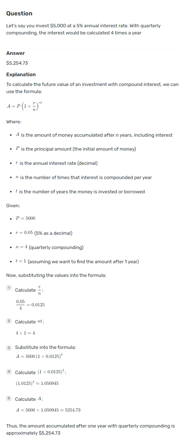 Infographic Quarterly Compounding Example